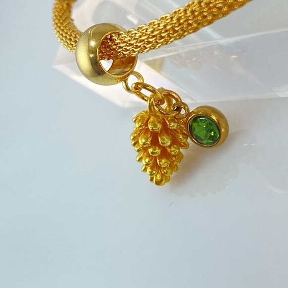 Pine Cone Charm with Birthstone - Picture 3 of 9